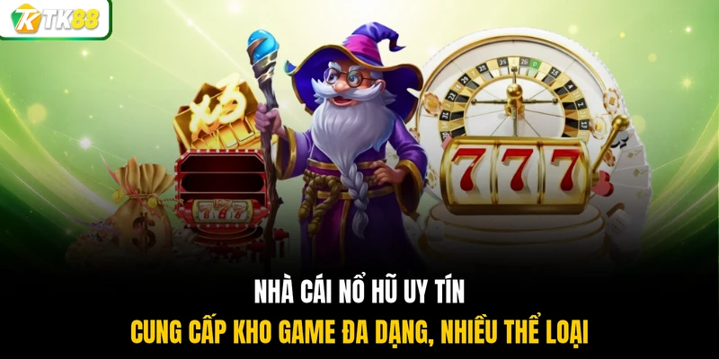 Nhà cái nổ hũ uy tín cung cấp kho game đa dạng, nhiều thể loại